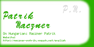 patrik maczner business card